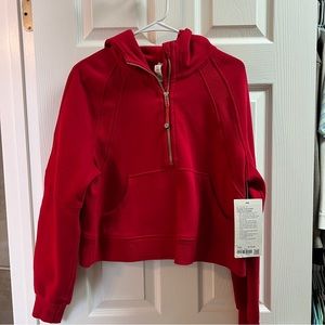 Lululemon scuba oversized, half zip hoodie. XS/S lunar NY 2023 dark red new
